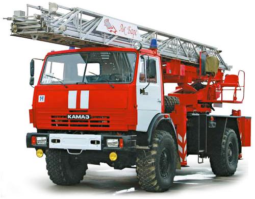 Автолестница пожарная АЛ-30-01-КЗ (тягач КАМАЗ-4326 4х4)